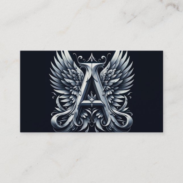 Carte De Visite A pour lettre alphabet Angel Initial (Devant)
