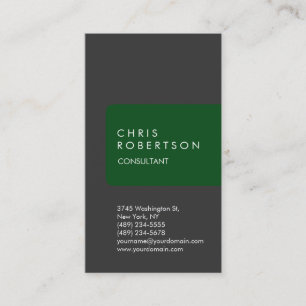 Carte de visite à rayure grise verte unique vertic