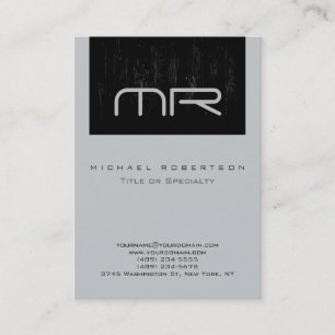 Carte de visite à rayures à effet de bois Monogram