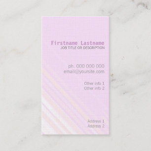 Carte de visite à rayures rose pastel