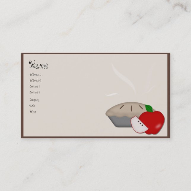 Carte de visite à tarte à pomme pays (Devant)