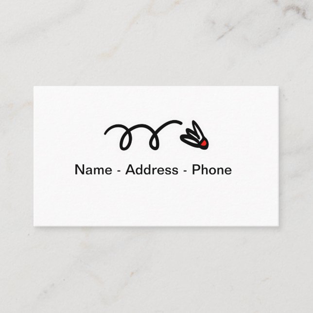 Carte de visite à thème Badminton (Devant)