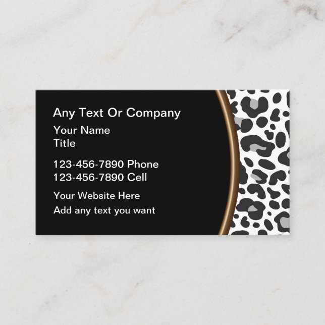 Carte de visite à thème tendance Leopard Motif de  (Devant)