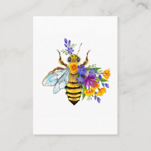 Carte De Visite Abeille à fleurs avec plantes sauvages