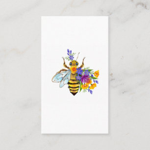 Carte De Visite Abeille à fleurs avec plantes sauvages