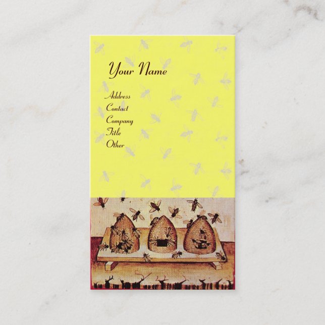 CARTE DE VISITE ABEILLE À MIEL, APICULTURE (Devant)