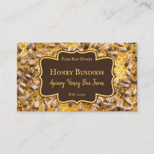 Carte De Visite Abeille à miel ferme pureraw Apiary