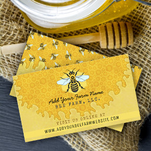 Carte De Visite Abeille Apiariste Ferme d'abeilles Honeycomb