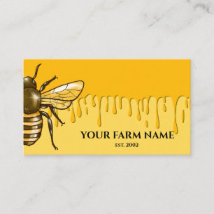 Carte De Visite Abeille Apiariste Ferme d'abeilles Honeycomb