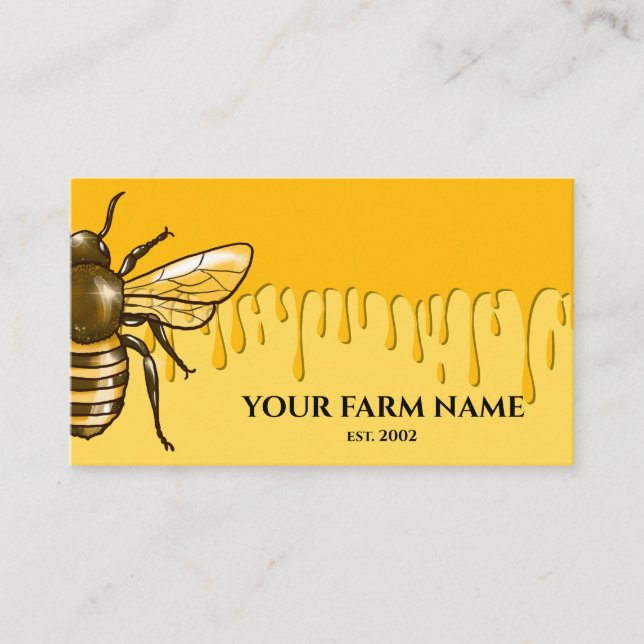 Carte De Visite Abeille Apiariste Ferme d'abeilles Honeycomb (Devant)