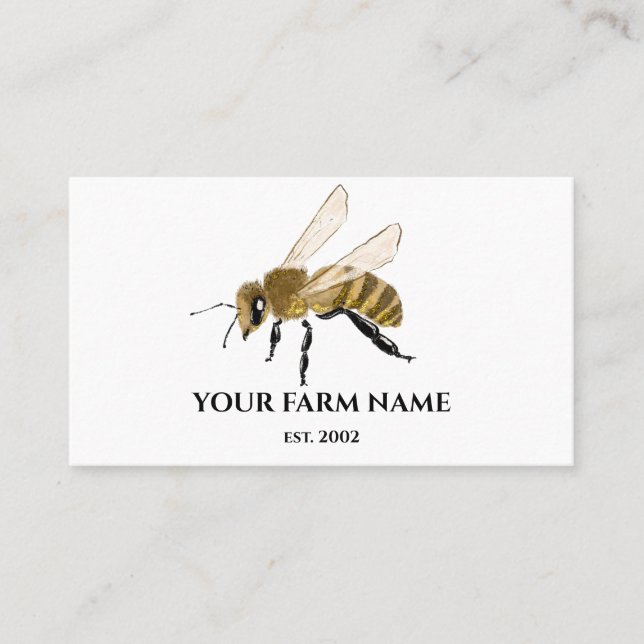 Carte De Visite Abeille Apiariste Ferme d'abeilles Honeycomb Sq (Devant)