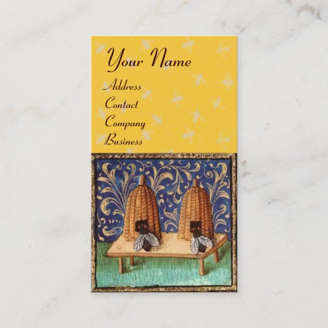 CARTE DE VISITE ABEILLE, APICULTURE, MONOGRAMME APICULTEUR (Devant)