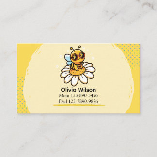 Carte De Visite Abeille Cool sur une Marguerite
