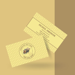 Carte De Visite Abeille de miel vintage et peigne de miel Beefar