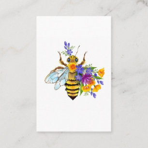 Carte De Visite abeille des fleurs avec plantes sauvages