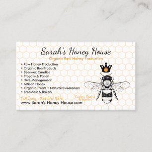 Carte De Visite Abeille Élégante en Nid d'Abeille Professionnelle