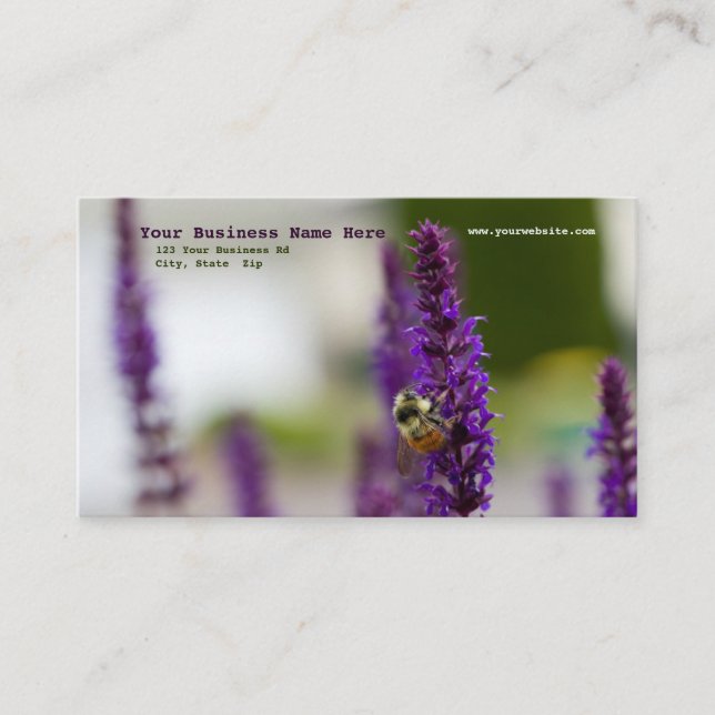 Carte De Visite Abeille en cascade Lavender Flower (Devant)
