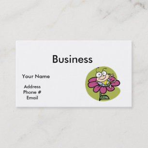 Carte De Visite abeille heureuse sur fleur