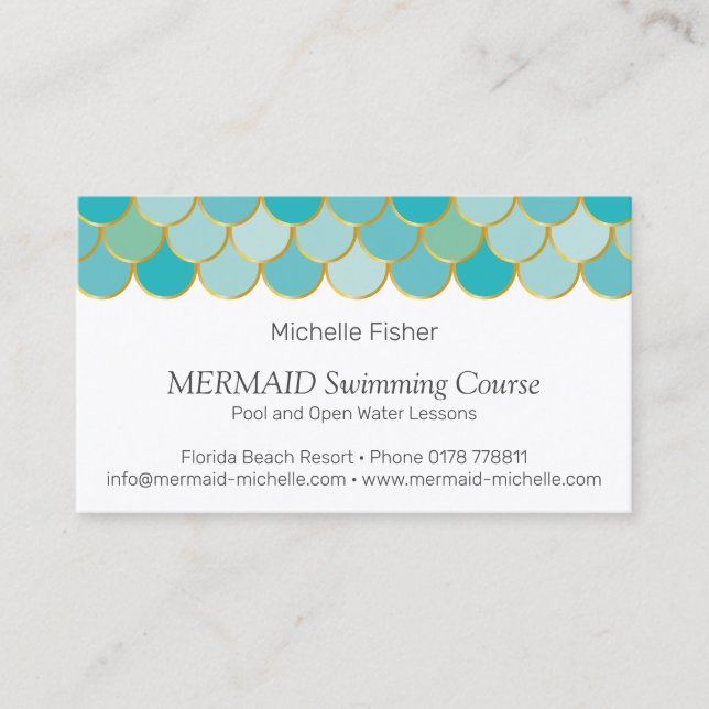 Carte De Visite ♥ Abeille * Plage de natation MERMAID* Balances de (Devant)
