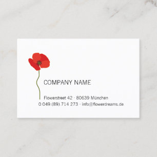 Carte De Visite ♥ Abeille *Red Poppy* Papaver rhoeas. 01. floral