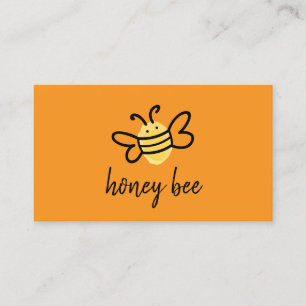Carte De Visite Abeille Simple Orange