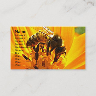 Carte De Visite Abeille sur une Fleur