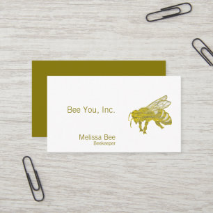 Carte De Visite Abeille typographique