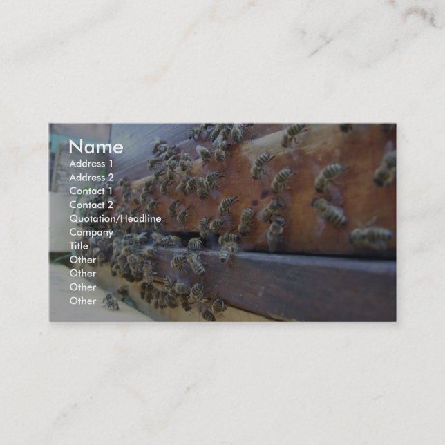 Carte De Visite Abeilles obtenant dans leur ruche (Devant)