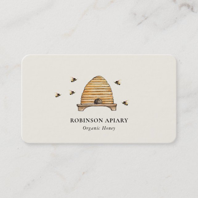 Carte De Visite Abeilles vintage & Rucher Apiary (Devant)