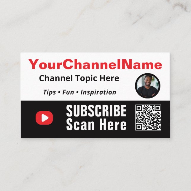 Carte De Visite Abonnez-vous à ma chaîne (Devant)