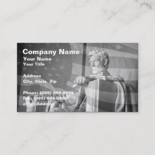 Carte De Visite Abraham Lincoln Memorial et drapeau des États-Unis