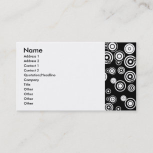 Carte De Visite Abrégé sur blanc noir cercle de n