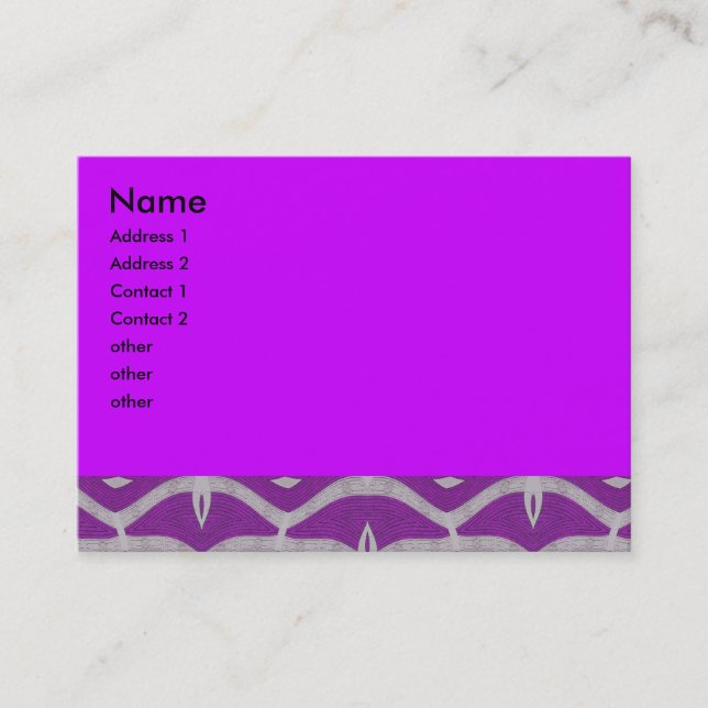 Carte De Visite abrégé sur blanc pourpre motif (Devant)
