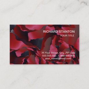 Carte De Visite Abréviation rouge effilée