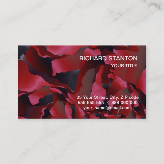 Carte De Visite Abréviation rouge effilée (Devant)