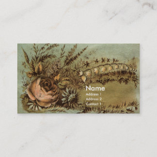Carte De Visite Abricot rose et muguet victorien