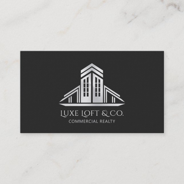 Carte De Visite Abstract Real Estate Logo | Carbon Fiber (Devant)