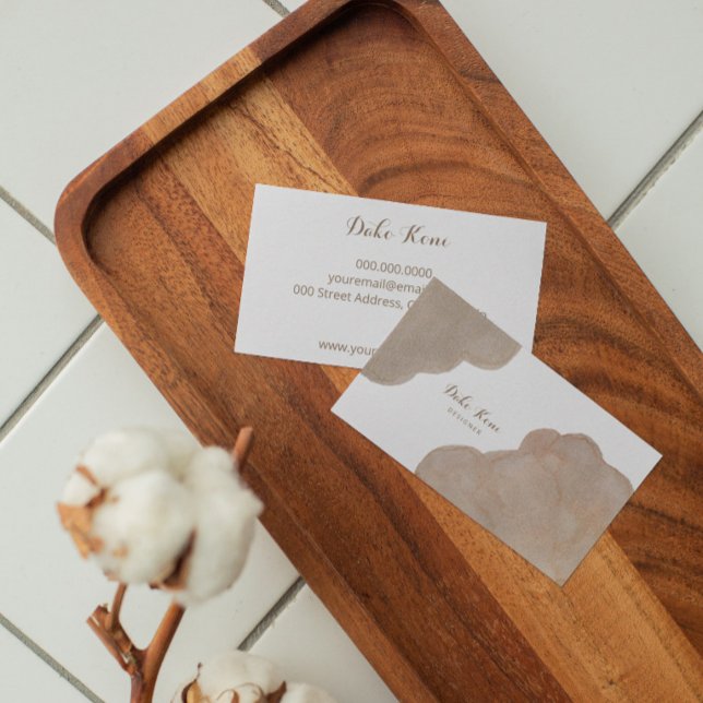 Carte De Visite Abstract Watercolor Business Card in Pearl (Créateur téléchargé)