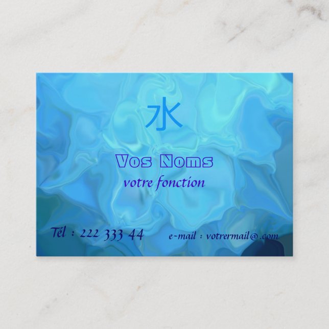 Carte De Visite abstraction de l'eau avec Kanji Misu (Devant)