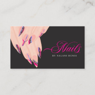 Carte de visite Abstrait artiste ongle rose