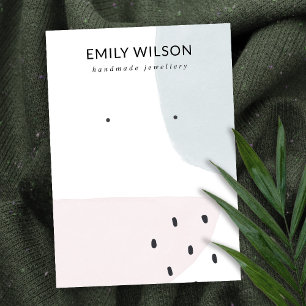CARTE DE VISITE ABSTRAIT BLUSH DUSKY BLUE STUD EARRING AFFICHAGE