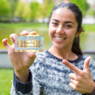 Carte De Visite Abstrait cadre en cuivre de marbre doré