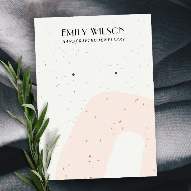 CARTE DE VISITE ABSTRAIT CÉRAMIQUE BLUSH PEACH STUD EARRING AFFICH (Créateur téléchargé)