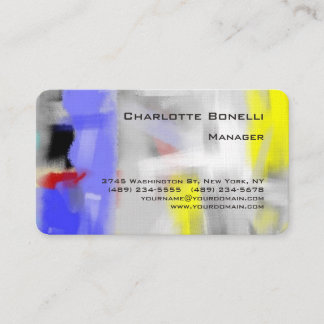 Carte De Visite Abstrait coloré minimaliste moderne Premium Silk