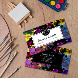 carte de visite Abstrait de fleurs d'aquarelle