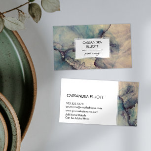 Carte De Visite Abstrait Dusty Blue Purple Alcohol Ink Liquide Art