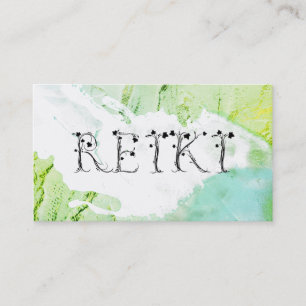 Carte De Visite *~* Abstrait éclats de peinture de l'ivoire REIKI