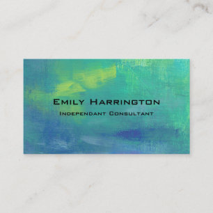 Carte De Visite Abstrait gai dans Aqua Greens and Blues