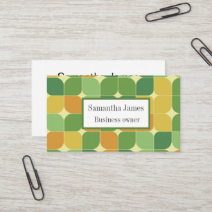 Carte De Visite Abstrait milieu du siècle vert orange jaune person
