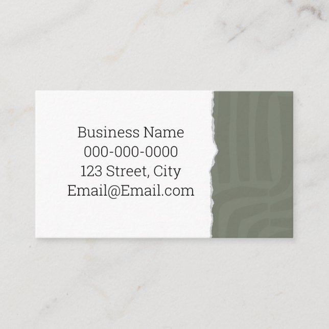 Carte de visite Abstrait minimaliste vert (Devant)
